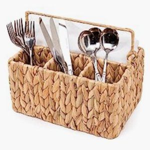 Natural Woven Wicker Kitchen Cooking Utensils / Office / Craft Supplies Holder